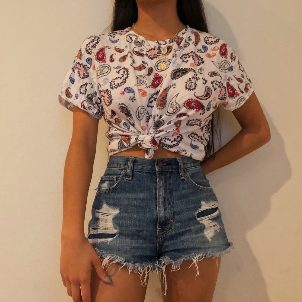 Zara Graphic Print Tee Paisley